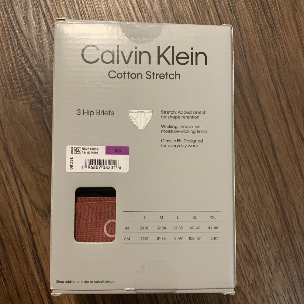 Calvin Klein Men's 3-pack Cotton Stretch Hip Brief Underwear Size XXL - Black - Picture 7 of 8